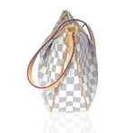 Louis Vuitton // Leather Siracusa PM Damier Azur Bag // White + Beige // Pre-Owned