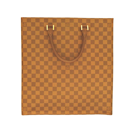 Louis Vuitton // Leather Sac Plat Damier Ebene Bag // Brown // Pre-Owned