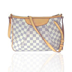 Louis Vuitton // Leather Siracusa PM Damier Azur Bag // White + Beige // Pre-Owned