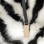 Gucci // Fur + Leather Gold Tone Zebra Bamboo Handle Bag // Black + White // Pre-Owned