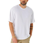 Regular Fit Crewneck Symbol Back Print Shirt // White (L)