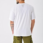 Regular Fit Crewneck Swords Back Print Shirt // White (M)