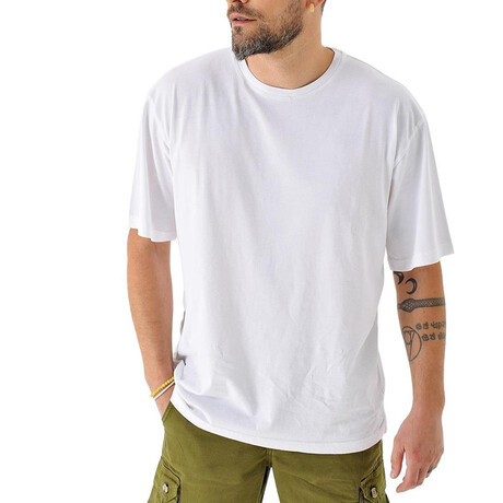 Regular Fit Crewneck Swords Back Print Shirt // White (S)