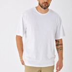 Regular Fit Crewneck Symbol Back Print Shirt // White (M)
