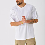 Regular Fit Crewneck Symbol Back Print Shirt // White (L)