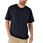 Regular Fit Crewneck Symbol Back Print Shirt // Black (L)
