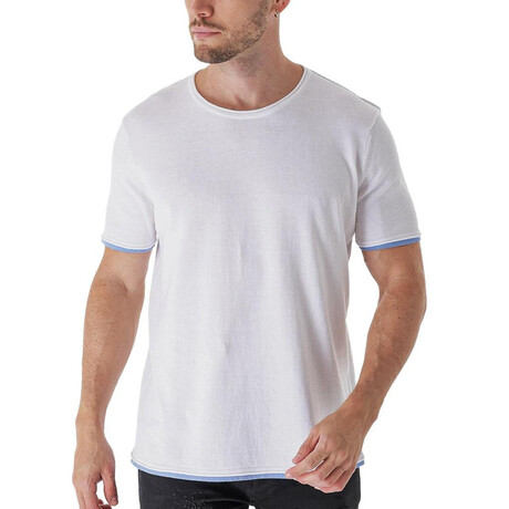 Regular Fit Tipped Shirt // White (S)
