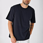 Regular Fit Crewneck Sun & Wave Back Print Shirt // Black (S)