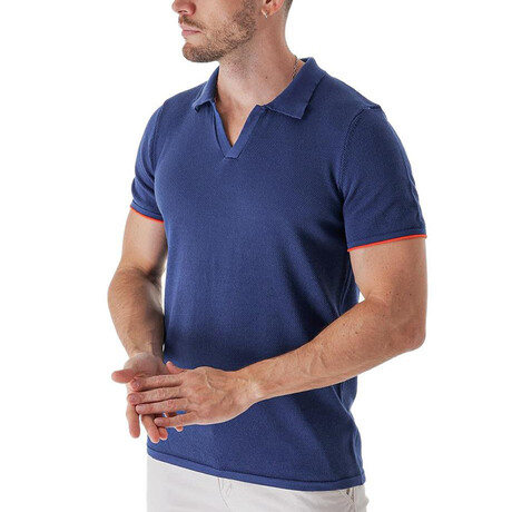 Tipped Polo // Navy (S)