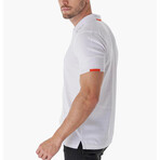 Knitwear Polo w/ Sleeve & Back Detail // White (XL)