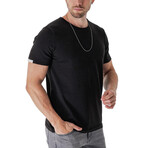Regular Fit w/ Sleeve & Back Detail Shirt // Black (L)