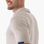 Knitwear Polo w/ Sleeve & Back Detail // Beige (XL)