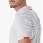 Knitwear Polo w/ Sleeve & Back Detail // White (XL)