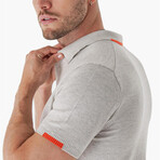 Knitwear Polo w/ Sleeve & Back Detail // Gray (2XL)