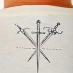 Regular Fit Crewneck Swords Back Print Shirt // Cream (M)