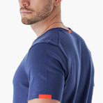 Regular Fit w/ Sleeve & Back Detail Shirt // Navy (M)
