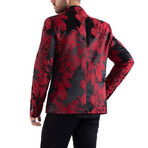 Floral Print Blazer // Red + Black (US: 46R)