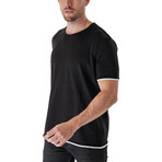 Regular Fit Tipped Shirt // Black (XL)