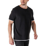 Regular Fit Tipped Shirt // Black (M)