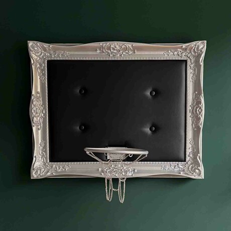 Framed Hoop // Silver Black (20"W x 16"H x 1"D)