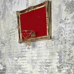 Framed Hoop // Gold Velvet Red (20"W x 16"H x 1"D)