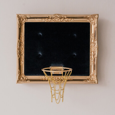 Framed Hoop // Gold Velvet Black (20"W x 16"H x 1"D)
