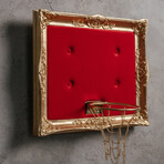 Framed Hoop // Gold Velvet Red (20"W x 16"H x 1"D)