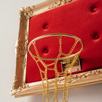 Framed Hoop // Gold Velvet Red (20"W x 16"H x 1"D)