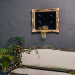 Framed Hoop // Gold Velvet Black (20"W x 16"H x 1"D)