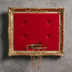 Framed Hoop // Gold Velvet Red (20"W x 16"H x 1"D)