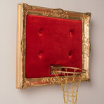 Framed Hoop // Gold Velvet Red (20"W x 16"H x 1"D)