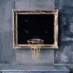 Framed Hoop // Gold Velvet Black (20"W x 16"H x 1"D)