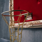 Framed Hoop // Gold Velvet Red (20"W x 16"H x 1"D)