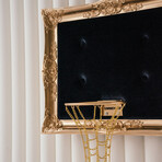 Framed Hoop // Gold Velvet Black (20"W x 16"H x 1"D)