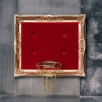 Framed Hoop // Gold Velvet Red (20"W x 16"H x 1"D)