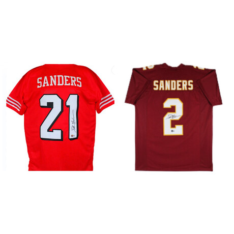 Deion Sanders Signed Florida St Seminoles Jersey & Deion Sanders Signed 49ers Jersey