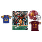 Charles White Signed UCS Trojans Jersey, Charles White Signed Jersey Los Angeles Ram, Charles White Signed USC Trojans Trojans 8x10 Photo, & Charles White Signed USC Trojans Trojans Speed Mini Helmet