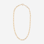 14K Yellow Gold Square Tube Paperclip Necklace // 22" // New