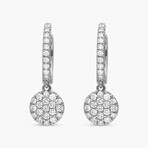 14K White Gold Diamond Drop Earrings I // New
