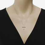 18K Rose Gold Diamond Cross Pendant Necklace // 18" // New