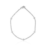 14K White Gold Diamond Bracelet I // 7" // New