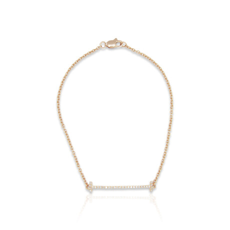 14K Rose Gold Diamond Bracelet III // 7" // New