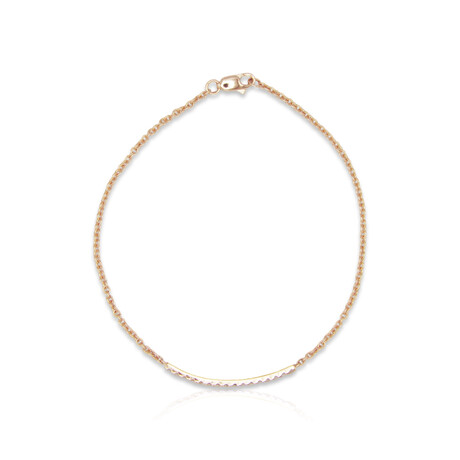 14K Rose Gold Diamond Bracelet I // 7" // New