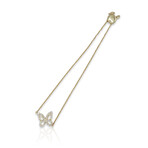 14K Yellow Gold Diamond Butterfly Adjustable Bracelet // Appx. 6.5" // New