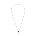 Fine Jewelry // 14K White Gold Sapphire + Diamond Pendant Necklace II // 18" // New