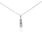 14K White Gold Diamond Pendant Necklace I // 16" // New