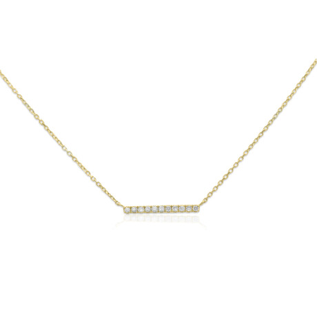 14K Yellow Gold Diamond Pendant Necklace II // 16" // New
