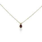 14K Yellow Gold Oval-Cut Garnet Necklace // 18" // New