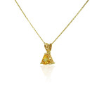 14K Yellow Gold Trillion Cut Citrine Necklace // 18" // New