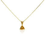 14K Yellow Gold Trillion Cut Citrine Necklace // 18" // New